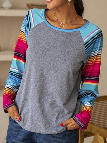 

Long Sleeve Crew Neck Shirts & Tops, Gray, Tops