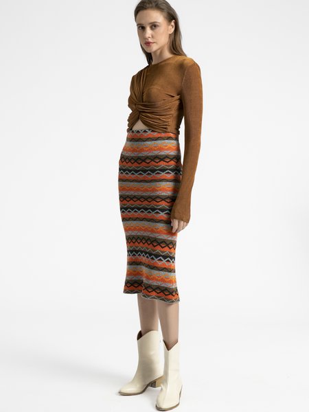 

Sexy Acrylic Midi Skirt, As picture, Midi Skirts