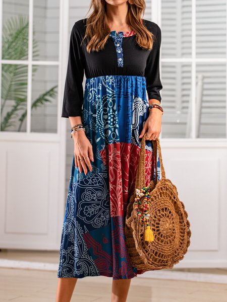 

Regular Fit Casual Boho Dresses, Black, Boho dresses