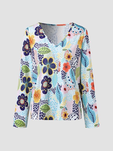

Printed Simple Loosen Shirts & Tops, Multicolor, Tops