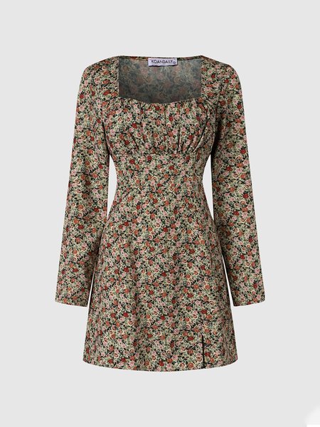 

Elegant Slim Fit Floral Weaving Dress, As picture, Mini Dresses
