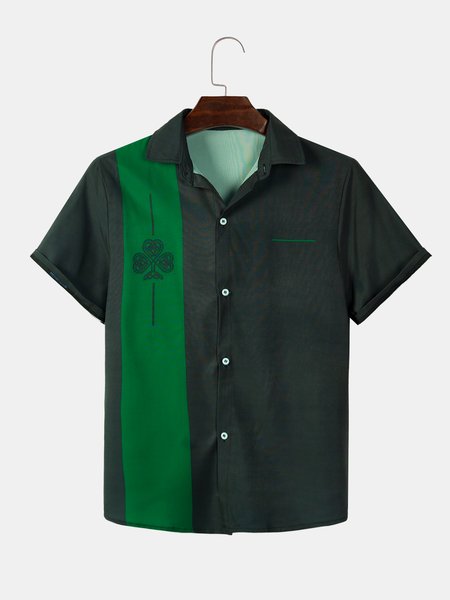 

Casual Shirt Collar Short Sleeve Shirts & Tops, Black, Shirts ＆ Blouse