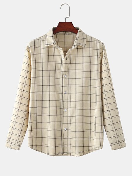 

Cotton-Blend Shirt Collar Casual Shirts & Tops, Yellow, Men's shirts