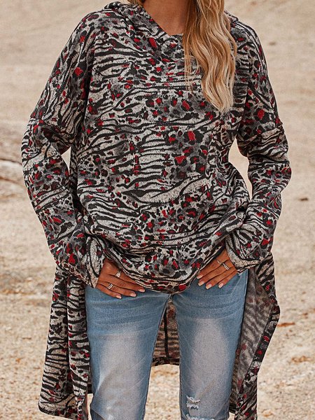 

Gray Hoodie Long Sleeve Cotton-Blend Shirts & Tops, Hoodies & Sweatshirts