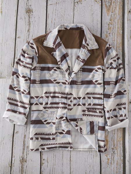 

Geometric Casual Printed Shirts & Tops, Brown, Men's shirts