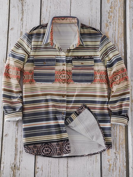 

Corduroy Striped Pockets Shirts & Tops, Multicolor, Men's shirts