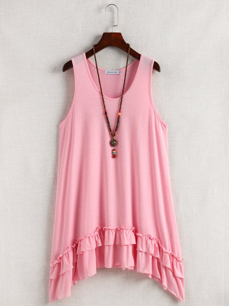

Cotton Casual Knitting Dress, Pink, Mini Dresses