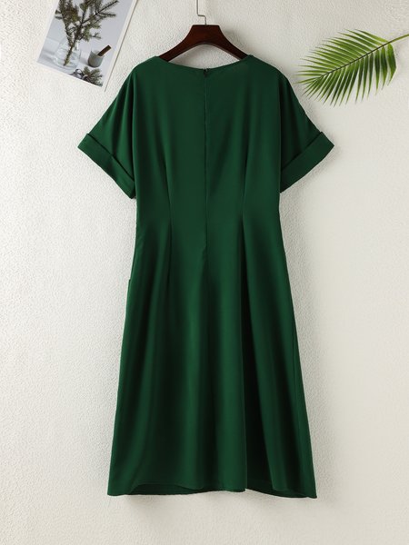 

Sheath Crew Neck Elegant Short Sleeve Dresses, Green, Mini Dresses