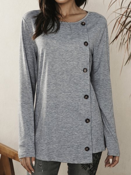 

Simple Cotton Shirts & Tops, Light gray, Tees & T-shirts