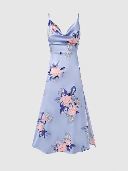 

Spaghetti Floral Fitted Dress, Purple, Maxi Dresses