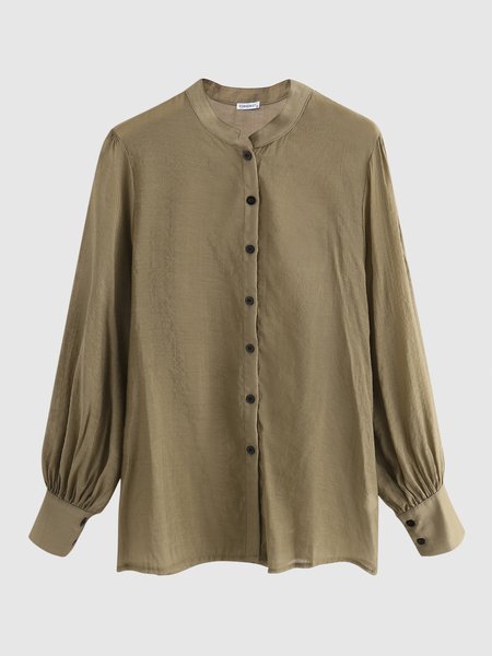 

Solid Casual Blouse, Camel, Blouses and Shirts