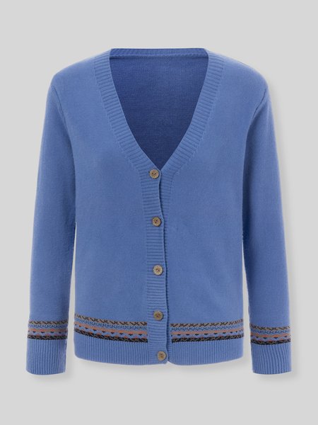 

Casual Long Sleeve Outerwear, Blue, Outerwear