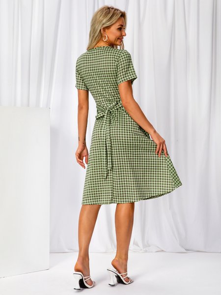 

Vintage A-Line Weaving Dress, Green, Dresses