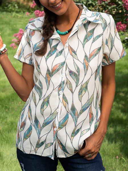 

Short Sleeve Casual Shirts & Blouses, White, Shirts & Blouses