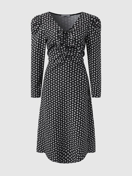 

Floral Weaving Dress, Black, Midi Dresses