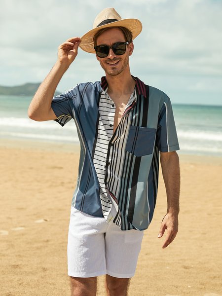 

Floral Shirt Collar Shirts & Tops, Green, Shirts