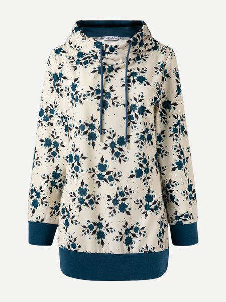 

Floral Loosen Pastoral Hooded Sweatshirt, Apricot, Hoodies & Sweatshirts