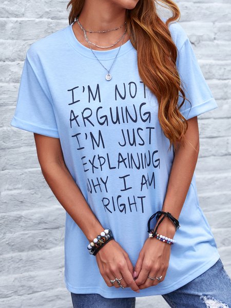 

Short Sleeve Cotton Crew Neck T-shirt, Blue, T-Shirts