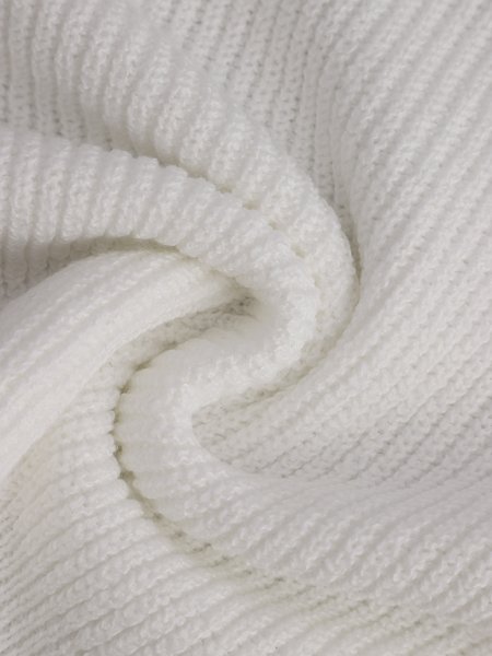 

Daily Causal Plain Buttoned Sweater, White, Sweaters
