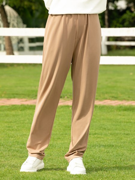 

Autumn and winter knitted slim elastic waistband Sheath Pants, Khaki, Pants