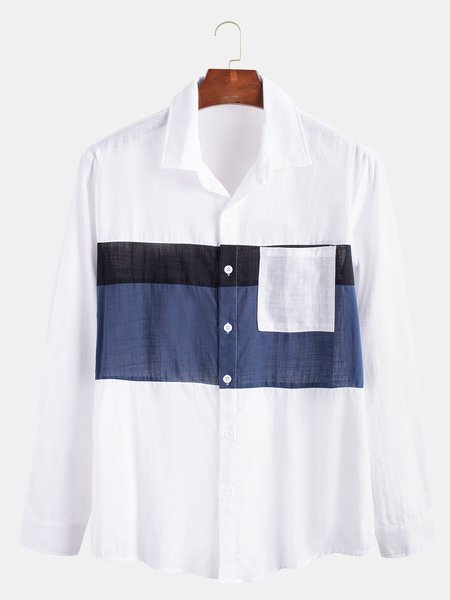 

Cotton Vintage Colorblock Shirts & Tops, Blue, Men's shirts