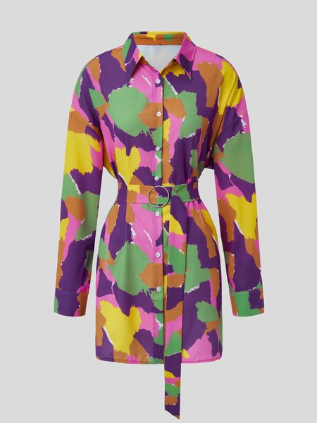 

Color Block Blouse, Multicolor, Mini Dresses