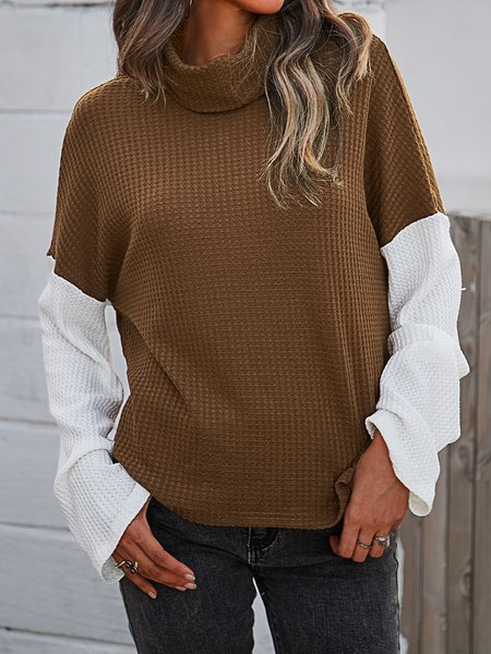 

Casual Paneled Cotton-Blend Shirts & Tops, Coffee, Tops