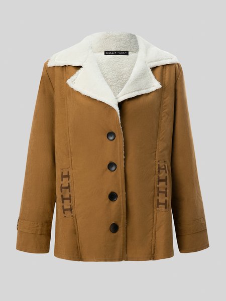 

Casuale Maniche Lunghe Giubbotto, Cachi, Outerwear