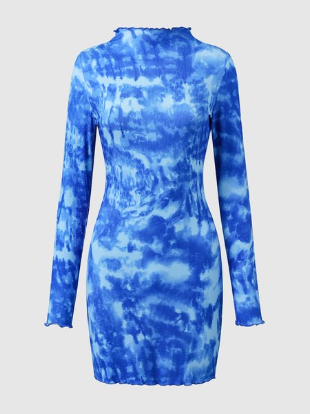 

Slim Fit Casual Knitting Dress, Blue, Mini Dresses