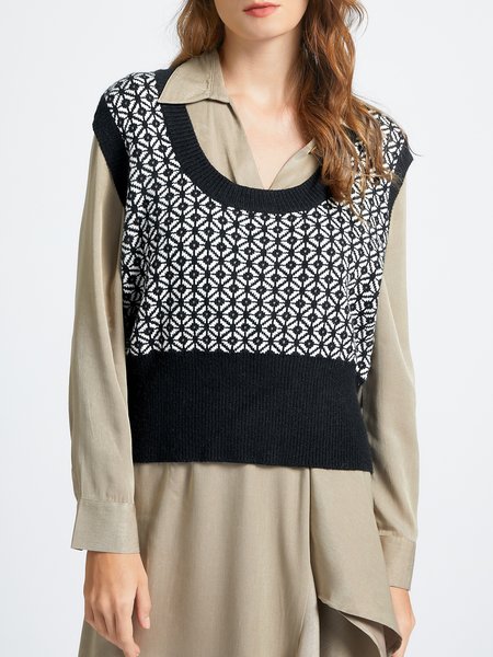 

U-Neck Casual Sweater, As picture, Sweaters