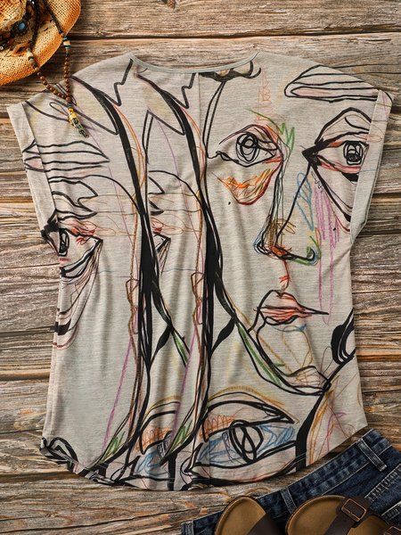 

Short Sleeve V Neck T-shirt, Khaki, T-Shirts
