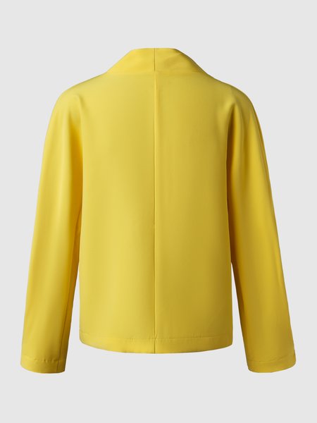

Long Sleeve V Neck Elegant Outerwear, Yellow, Jackets