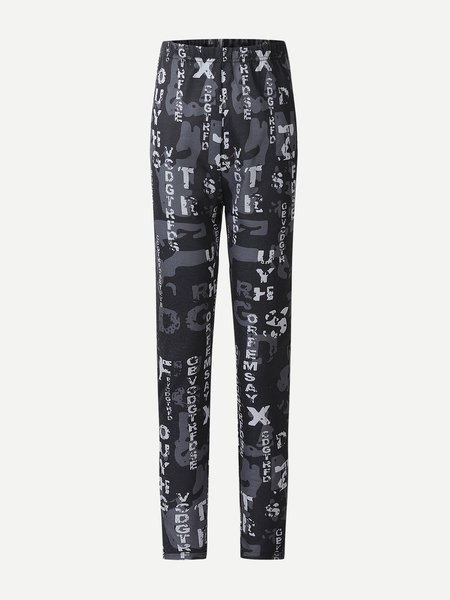 

Letter Pants, Black, Leggings