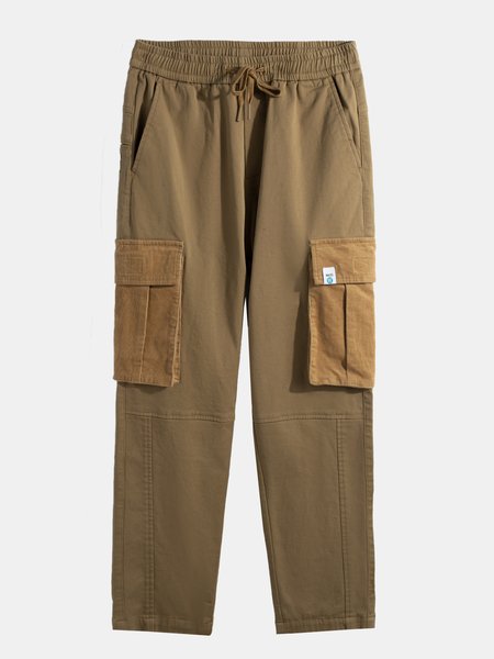 

Cotton Plain Pants, As picture, Men's pants