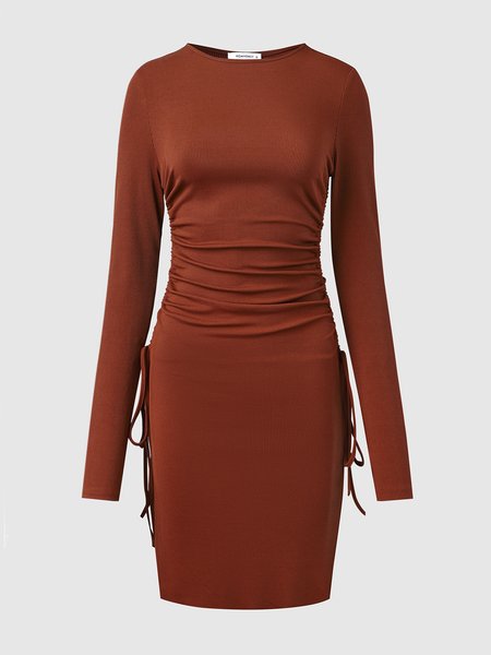 

Sexy Knitting Dress, Brown, Mini Dresses