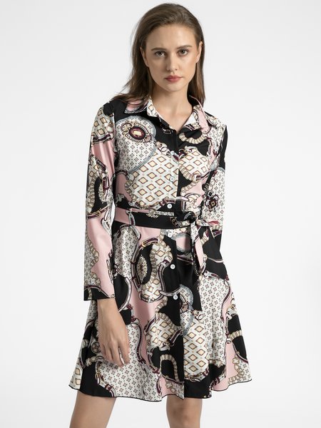 

Shirt Collar Mini Dresses Daily Vintage Dress, As picture, Mini Dresses