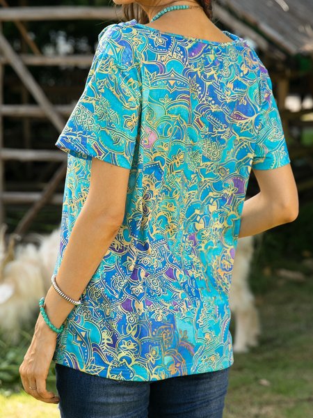 

Cotton Casual Shift T-shirt, As picture, T-Shirts