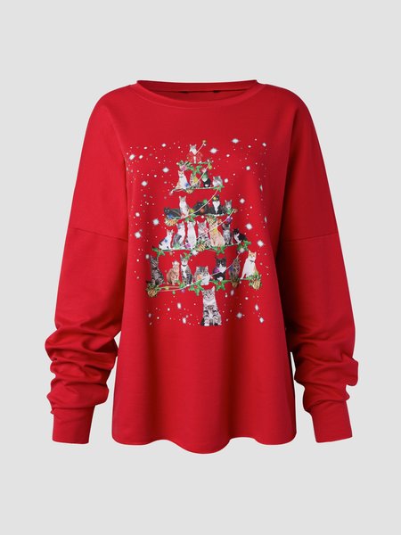 

Basics Crew Neck Printed Sweatshirt, Red, Sweatshirts & Hoodies