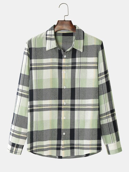 

Shirt Collar Cotton Shirts & Tops, As picture, Men's shirts