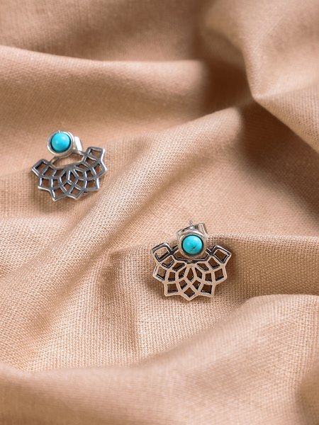 

Vintage Opal Geometric Earrings, As picture, Earrings