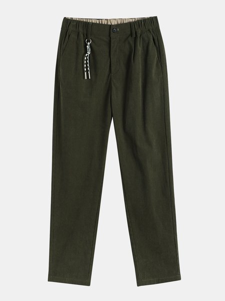 

Plain Casual Pants, Green, Men's pants