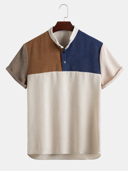 

Corduroy Plain Shirts, As picture, Men's Floral shirt