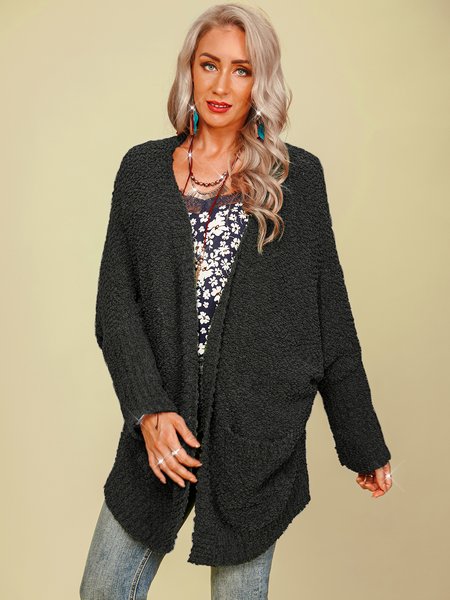 

Tinta unita Maniche Lunghe Giubbotto, Nero, Coats & Jackets