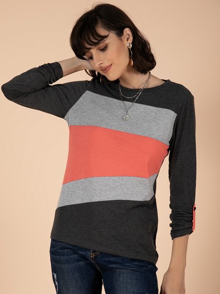 

Casual Block Striped T-shirt, Multicolor, Sweatshirts & Hoodies