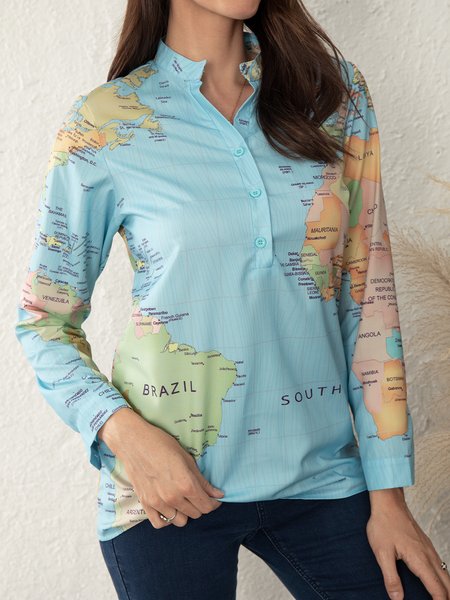 

Shift Long Sleeve Vintage Shirts & Tops, Blue, Blouses & Shirts