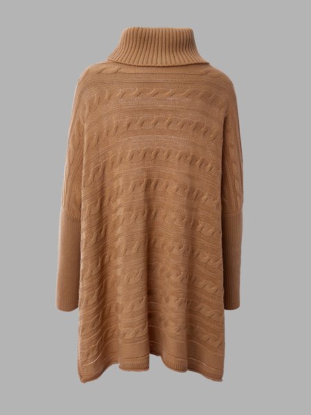 

High Neck Casual Sweater, As picture, Mini Dresses