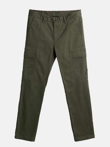 

Solid Washed Cotton-Blend Pants, Dark green, Men's pants