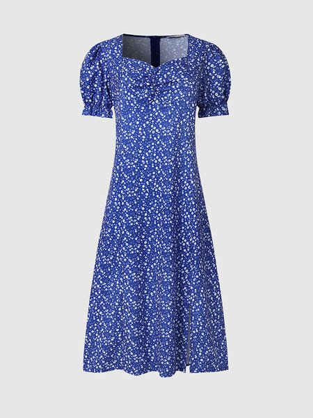 

Slim Fit Weaving Dress, Blue, Maxi Dresses