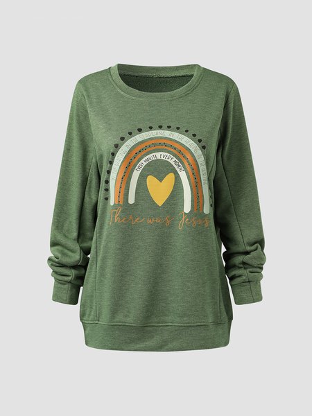 

Cotton Blends Casual Loosen Sweatshirt, Green, Sweatshirts & Hoodies