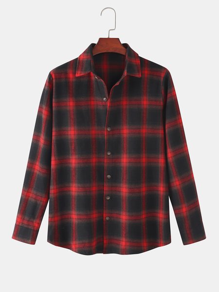 

Shirt Collar Plaid Shirts & Tops, Red, Shirt